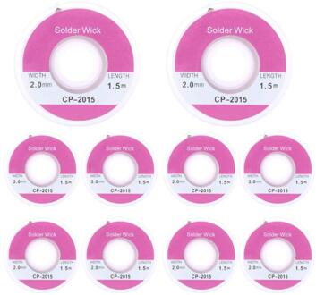 10PCS 5ft 2.0mm Desolderen Braid Solder Remover Sucker Flux Wick Kabel Draad Soldeer Lont Remover Koperdraad flux remover