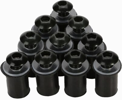 10Pcs 5Mm/0.20 "Motorcycle Voorruit Voorruit Bolt Screw Kit Vaste Decoratieve Schroeven Motor Windschermen Accessoires zwart