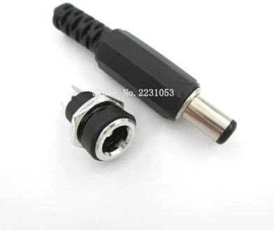 10PCS 5Pair DC Power Connector pin 2.5x5.5mm Female Plug Jack + Male Plug Jack Socket Adapter DC-022B 5.5*2.5mm