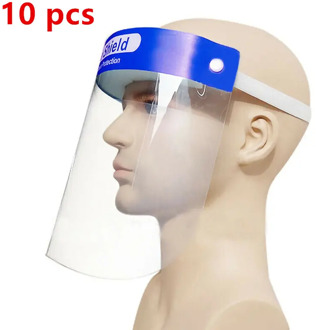 10PCS / 5pcs / 1 pcs lot Transparent Plastic Safety Faces Shields Screen Spare Visors For Head Mask Eye Faces Protection