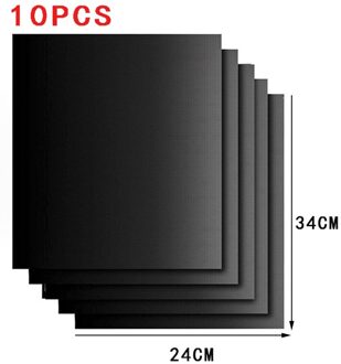 10Pcs/5Pcs/3Pcs Bbq Grill Mat Non-stick Herbruikbare Liners Oven Grill Folie Barbecue liner Mat Bbq Gereedschap Zomer Bbq Accessoires 10 stk