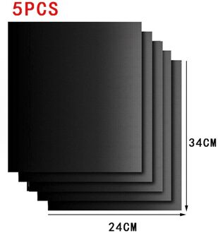 10Pcs/5Pcs/3Pcs Bbq Grill Mat Non-stick Herbruikbare Liners Oven Grill Folie Barbecue liner Mat Bbq Gereedschap Zomer Bbq Accessoires 5 stk