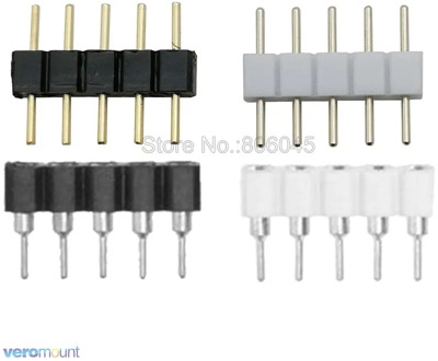 10pcs 5Pin 5-Pin RGBW Connector Adapter Pin Needle Male Female Plug for 5050 RGBW LED Strip Light LED Accessories