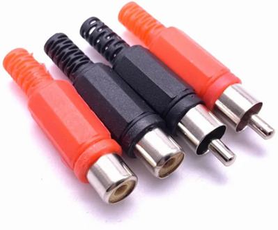 10pcs 5red 5black Plastic lotus audio and video RCA male welding head AV male plug/Female socket lotus plug welding connector