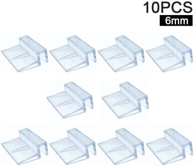 10Pcs 6/8/10/12Mm Glas Cover Clip Multifunctionele Dierbenodigdheden Aquarium Accessoires Ondersteuning Houder Installeren Clear Fish Tank 10mm