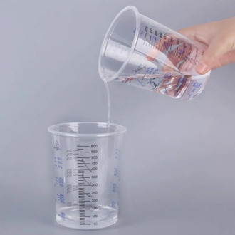 10Pcs 600ml Clear Plastic Paint Liquid Mixing Graduated Measuring Cup Container for Baking Beaker Liquid Measure Cup Container