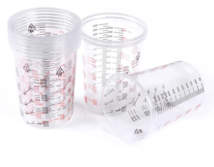 10pcs 600ml Mixing Pots Paint Mixing Calibrated Cup For Accurate Mixing of Paint and Liquids Plastic Paint Mixing Cups