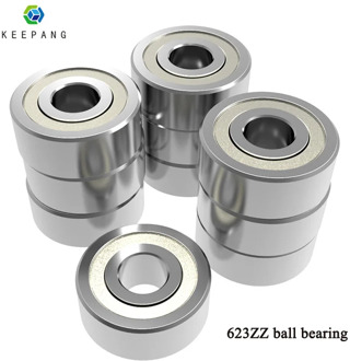 10Pcs 623ZZ Ball Bearings Miniature Deep Groove Ball Bearing Shielded Silver Chrome Steel Shafts 3d Printer Ball Bearings