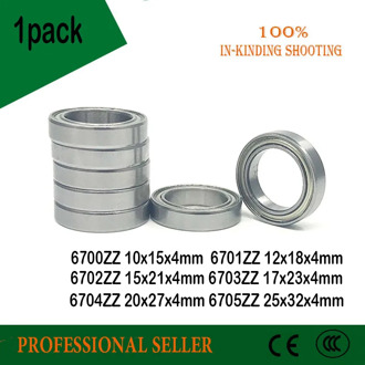 10pcs 6700ZZ Bearing 6701ZZ 6702ZZ 6703ZZ 6704ZZ 6705ZZ Ultra Thin Wall Metal Shielded Ball BearingS