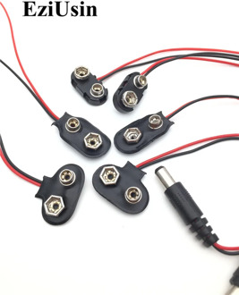 10pcs 6F22 9V Battery Adapter Snap Connector clip Lead Wires holder DC 5.5*2.1 jack Clip Power cable For Arduino DIY Jack