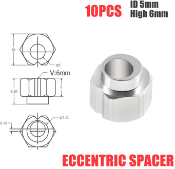 10pcs 6mm Eccentric Spacer apply V-Slot rail V-Wheels for Reprap 3D printer OX/Shapeoko CNC DIY parts print printed