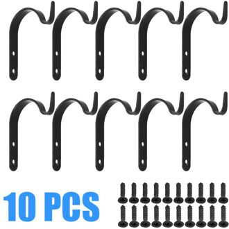 10Pcs 71x40x9mm Duurzaam Zwart Ijzeren Muur Licht Haak Beugel Tuin Opknoping Mand Lantaarn Hanger planter