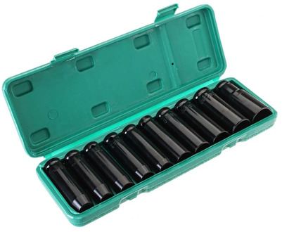 10Pcs 8-24Mm 1/2 inch Drive Deep Impact Socket Set Heavy Metric Garage Tool For Wrench Adapter Hand Tool Set