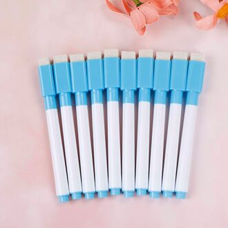 10Pcs 8 Kleur Uitstekende Magnetische Whiteboard Pen Droog Vegen White Board Markers Magneet Pennen Ingebouwde Gum Kantoor School levert blauw