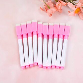 10Pcs 8 Kleur Uitstekende Magnetische Whiteboard Pen Droog Vegen White Board Markers Magneet Pennen Ingebouwde Gum Kantoor School levert roze