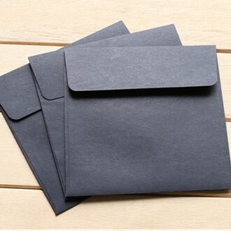 10Pcs 8 Kleur Vierkante Blanco Enveloppen 100*100Mm Wenskaarten Mini Cd Enveloppen Kaart Huwelijksuitnodiging zwart