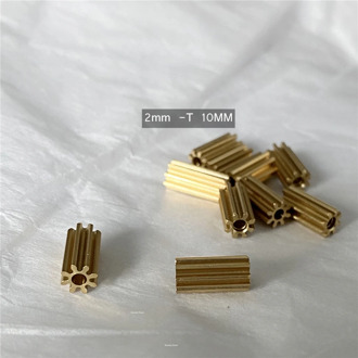 10PCS 8 Teeth Small Copper Gear M0.5 DIY Model 0.5M 8T Hole 2mm * Thickness 10mm