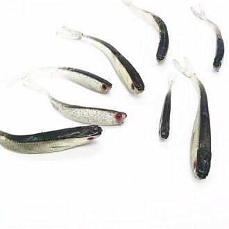 10Pcs 8Cm/2G Zachte Rubberen Fishing Baits Lure Shot Lokken Shad Voor Baars Snoek Forel staart Lokken Vissen Accessoires 10stk