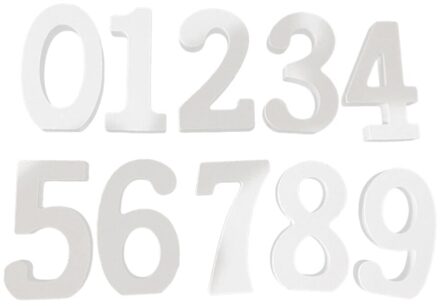 10Pcs 8Cm Eenvoudige Houten Nummer Decor Moderne Tafel Nummer Decoratie Bruiloft Tafel Witte Cijfers Teken Decor Desktop Nummer seat