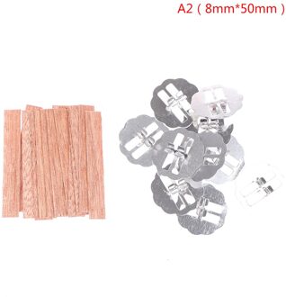 10Pcs 8Mm 10Mm 15Mm Houten Kaarsen Wieken Met Onderhouder Tab Lont Core Diy Kaars Maken Levert parffin Wax Accessoires 2