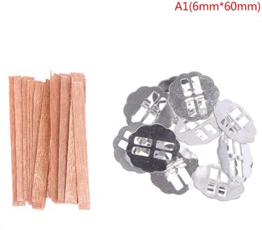 10Pcs 8Mm 10Mm 15Mm Houten Kaarsen Wieken Met Onderhouder Tab Lont Core Diy Kaars Maken Levert parffin Wax Accessoires