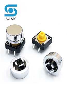 10Pcs A24 Zilver Switch Cap + B3F-4055 12*12*7.3 Mm Tactile Push Button Micro Tact Schakelaars