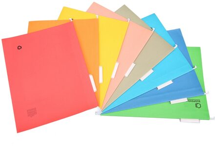 10Pcs A4 Size Uitbreiden Opknoping Bestandsmappen Met Tab Voor Hotels Bibliotheken Kantoren Studie Kamers Mix Kleur