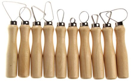 10pcs Aardewerk Gereedschap Carving Keramiek Klei Tool met Roestvrij Staal Platte Draad DIY Craft Handgemaakte Beeldhouwen Levert
