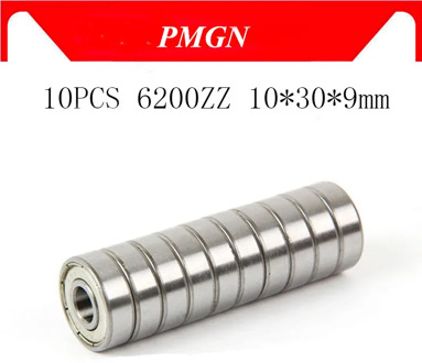 10pcs ABEC-5 6200ZZ 6200Z 6200 ZZ 6200-2z 10*30*9 mm Metal seal Miniature High quality deep groove ball bearing