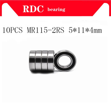 10PCS ABEC-5 MR115-2RS MR115 2RS MR115 RS MR115RS 5x11x4 mm rubber sealed cover miniature High quality deep groove ball bearing