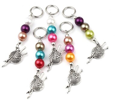 10Pcs Acryl Breien Stitch Markers Antiek Zilver Haak Stitch Lock Knit Rij Counter Handwerken Accessoires Doe Benodigdheden 6.7x2.2cm