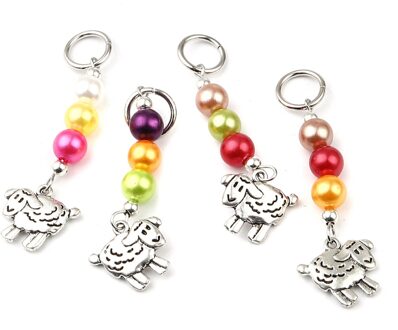 10Pcs Acryl Breien Stitch Markers Antiek Zilver Haak Stitch Lock Knit Rij Counter Handwerken Accessoires Doe Benodigdheden 6x1.8cm