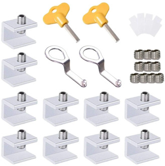 10PCS Adjustable Sliding Window Locks Stop Aluminum Alloy Door Frame Security Lock Child Window Locks with KeysHome Office Windo