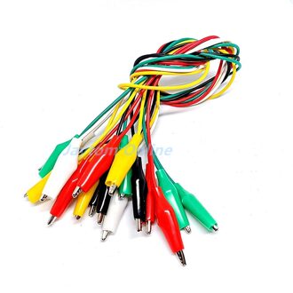 10Pcs Alligator Clips 28Mm Elektrische Diy Meetsnoeren Alligator Double-Ended Crocodile Clips Roach Clip Test Jumper draad 50Cm
