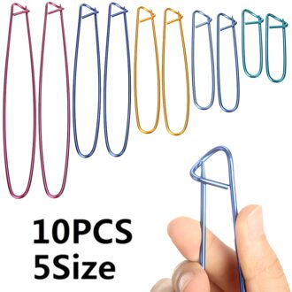 10Pcs Aluminium Breien Houders Breinaalden Markers Haaknaald Locking Stitch Naad Diy Ambachten Naaien Tool Voor Maken Trui