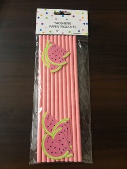 10Pcs Ananas Citroen Aardbei Papier Rietjes Hawaiiaanse Luau Party Decoratie Tropische Drankjes Zomer Vruchten Party watermeloen