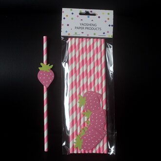 10Pcs Ananas Citroen Aardbei Papier Rietjes Hawaiiaanse Luau Party Decoratie Tropische Drankjes Zomer Vruchten Party