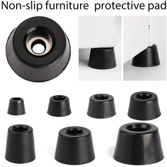 10PCS Anti slip furniture legs Feet Black Speaker Cabinet bed Table Box Conical rubber shock pad floor protector Furniture Parts