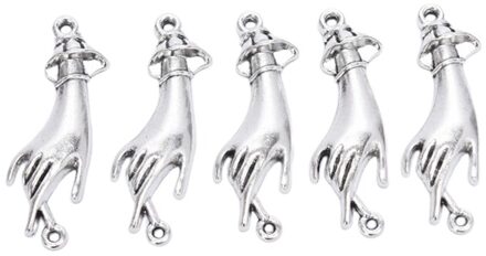 10Pcs Antiek Zilver Hand Connector Sieraden Bevindingen Bedels Voor Sieraden Maken Hand Connector Charmes