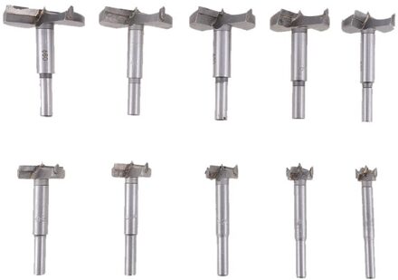 10Pcs Auger Boor Set Hout Cutter Inbussleutel Houtbewerking Gat Voor Power Tools 15Mm 20Mm 25mm 30Mm 35Mm 40Mm 45Mm 50Mm 55