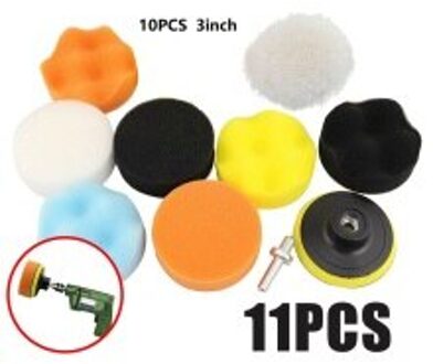 10Pcs Auto Buffing Pads Polijsten Buffer Voor Boor Spons Set Waxen Foam Afdichting