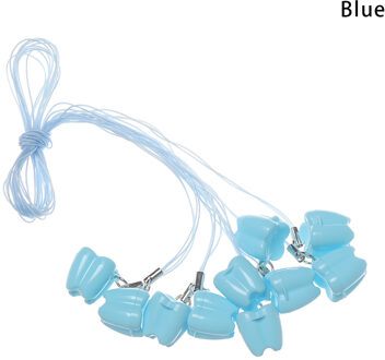 10Pcs Baby Tanden Doos Kleurrijke Baby Tanden Melk Tanden Opbergdoos Prothese Accessoires Baby blauw