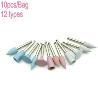 10pcs/bag Dental Silicone Grinding Heads Teeth Polisher for Low-speed Machine Polishing Dentistry Instrument 12 types Optional