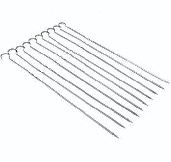 10Pcs Barbecue Grillen Rvs BBQ Spiesjes Barbecue Kabob Naald Vorken Voor Outdoor Camping Party Tools