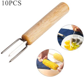 10Pcs Barbecue Vork Maïs Vork Spiesjes Vlees Spiesjes Dessert Bbq Cake Vorken Outdoor Reizen Servies Barbecue Picknick Tool
