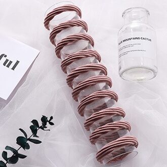 10Pcs Basic Haar Rubber Band Dikke Naadloze Scrunchies Elastische Haarbanden Effen Kleur Paardenstaart Houder Hoofdband Haar Accessoires roze
