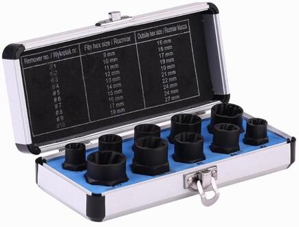 10pcs Beschadigd Moer Bout Remover Kit Stud Extractor Gebroken Bout Schroef Remover Hand Tool