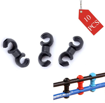 10Pcs Bicycle Cable Clips Rotating S-Hook Organizer Bike MTB Brake Gear Housing Fixing Holder Guide S Style Buckle Clips