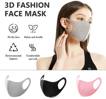 10pcs Black Cotton Face Mouth Mask Cover Anti Haze Dustproof Washable Reusable Mask Women Men Breathing Adult Mask Mascarilla