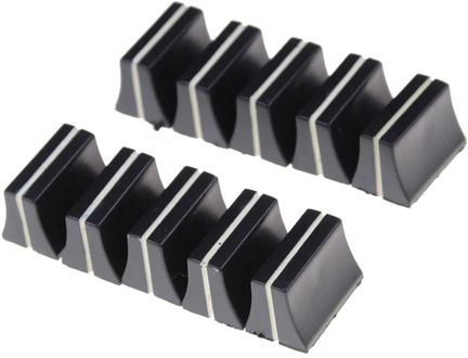 10pcs Black Slide Potentiometer Mixer Fader Knob 19mmLx12mmW for 4mm Shaft WF Switch Cap